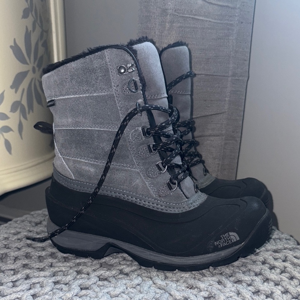 The North Face Gray and Black Winter Boots worn 3x